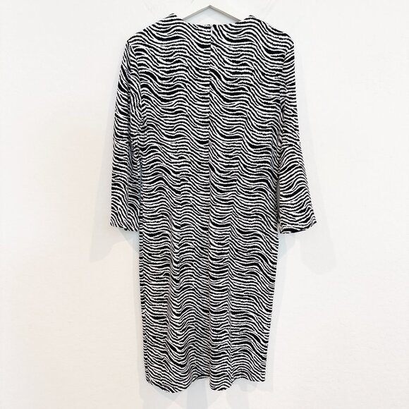 J. McLaughlin Catalina Cloth Zebra Print Flare Sleeve Knee Length Dress Large - Picture 8 of 8